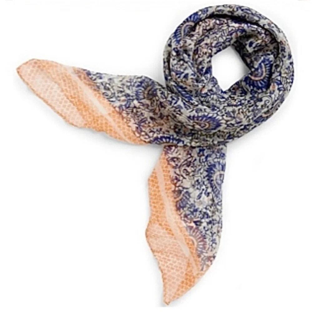 Tory Burch Silk Scarf in Ocean Mist. NWT