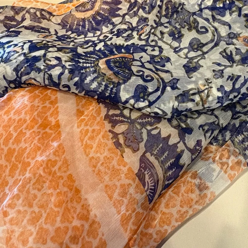 Tory Burch Silk Scarf in Ocean Mist. NWT