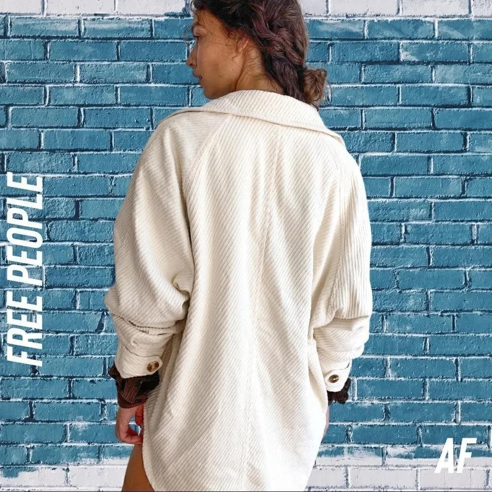 FREE PEOPLE REMI SHIRT JACKET IVORY NEW SMALL
