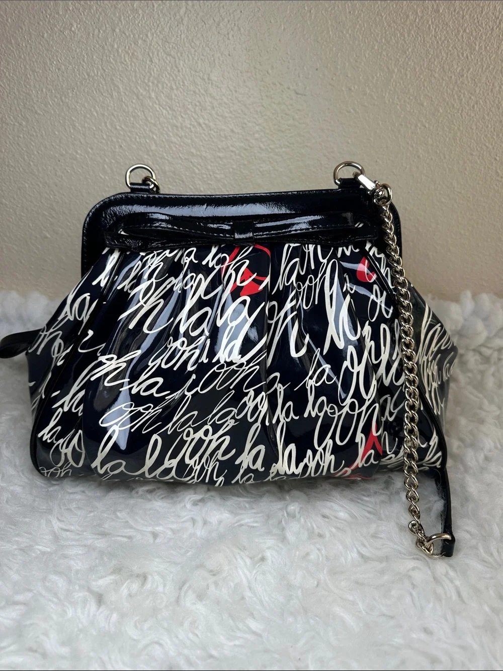 Like NEW Kate Spade RARE Novelty OOH LA LA Patent Shoulder Bag