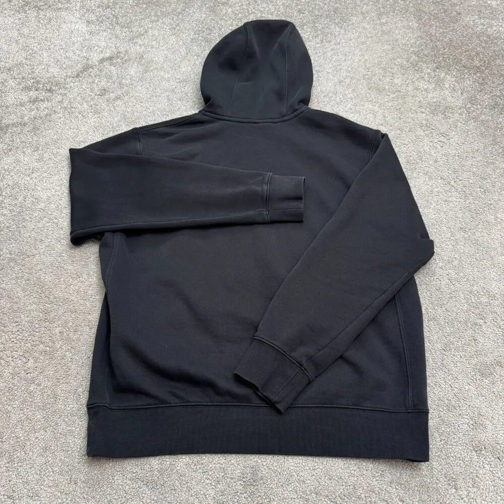 Nike Fleece Pullover Hoodie Sweatshirt Mens Medium Black Swoosh Logo Activewear
