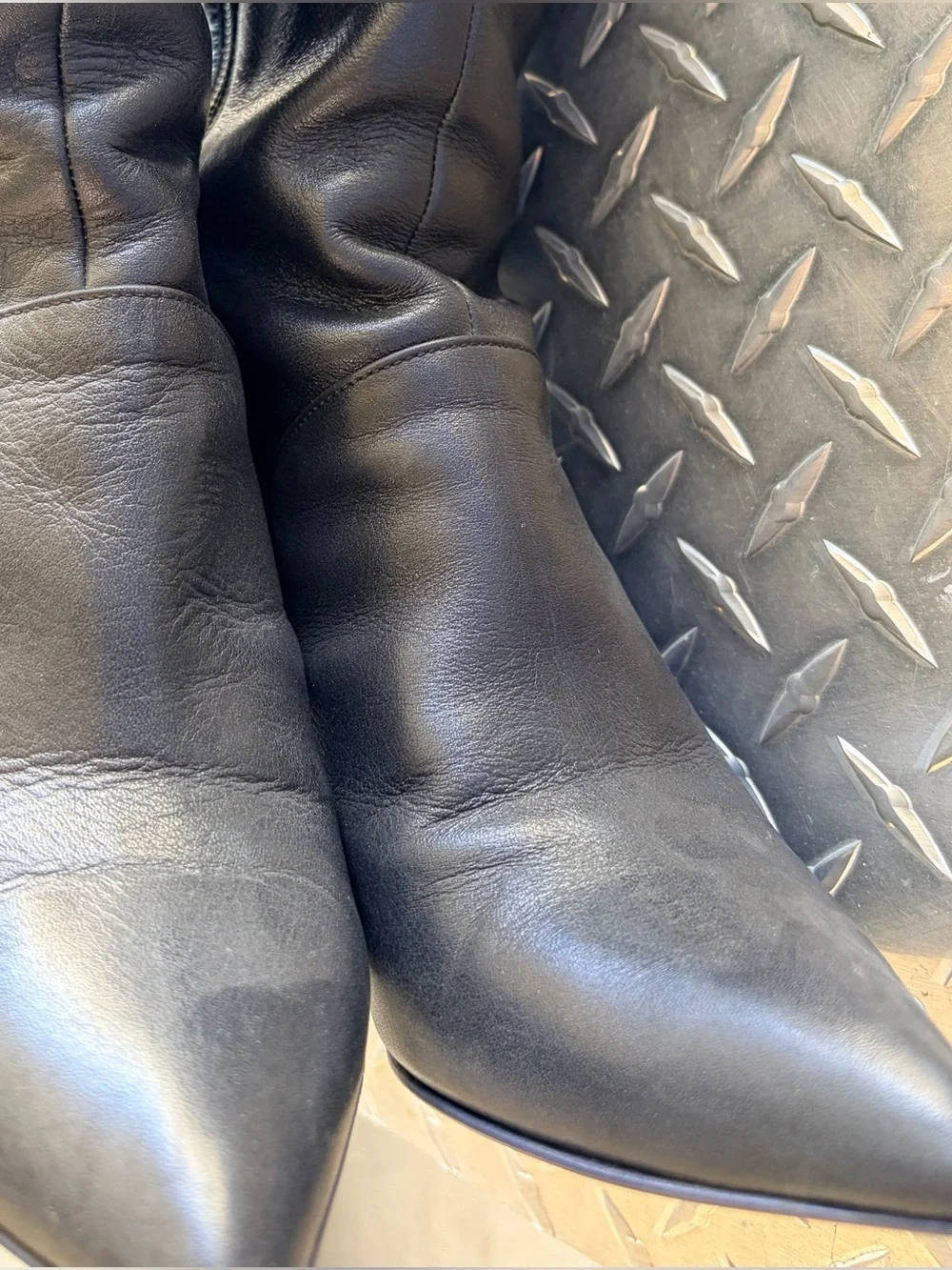 DIANA Japan Real Leather Tall Boots Over Knee-High Pointed Toe Boots Women US 7