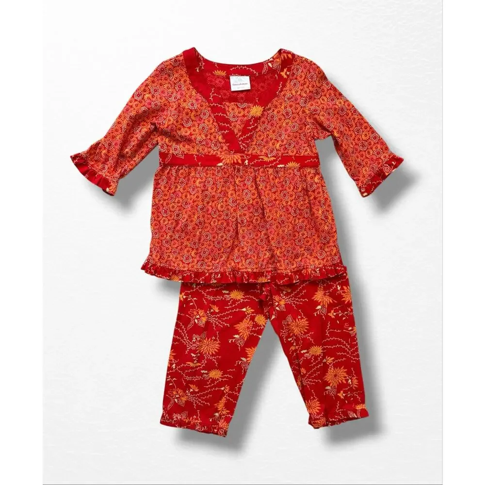 Hanna Andersson Floral Tunic Outfit, Size 5