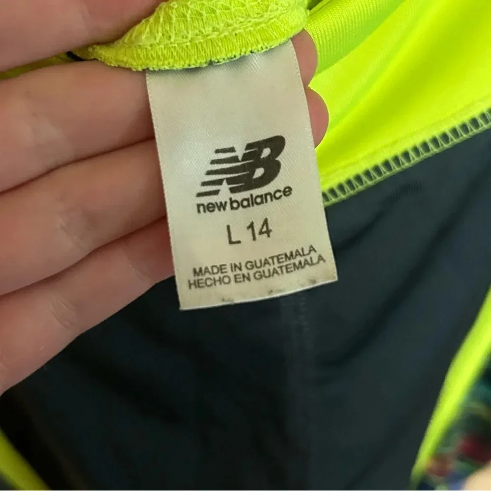 New Balance 3 Piece Athletic Gym Patterned Workout Girls Size 14 Large