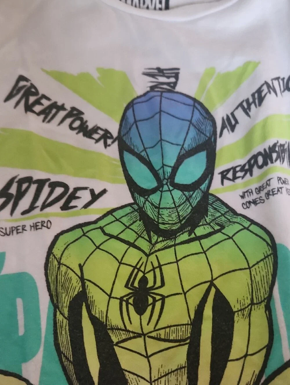 Marvel White Tee with Black Logo Print