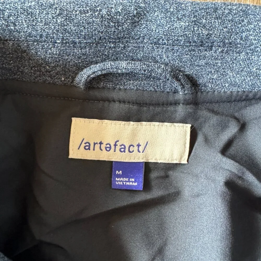 Artefact men's bomber jacket blue tweed lined size medium