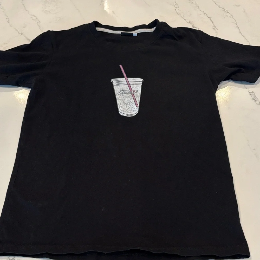 Charli D’amelio Black T-Shirt with Drink Graphic
