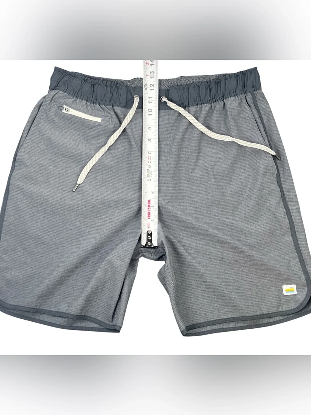 Vuori Banks Shorts Mens Large Gray Unlined 7.5