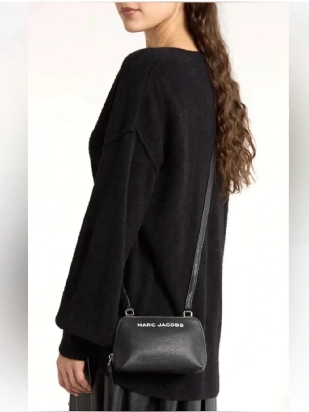 Marc Jacobs Black Pebbled Leather Mini Crossbody Bag NWT
