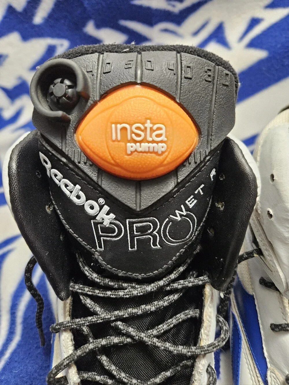 Reebok Men’s Pump  Sneakers - White, Black & Orange