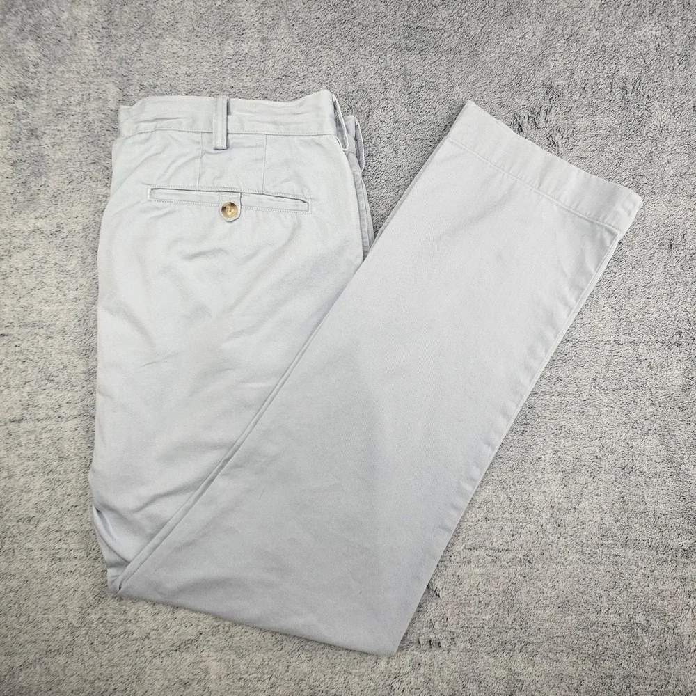 Vintage Polo Ralph Lauren Pants Mens 36x32 Straight Fit Chino Light Blue Cotton