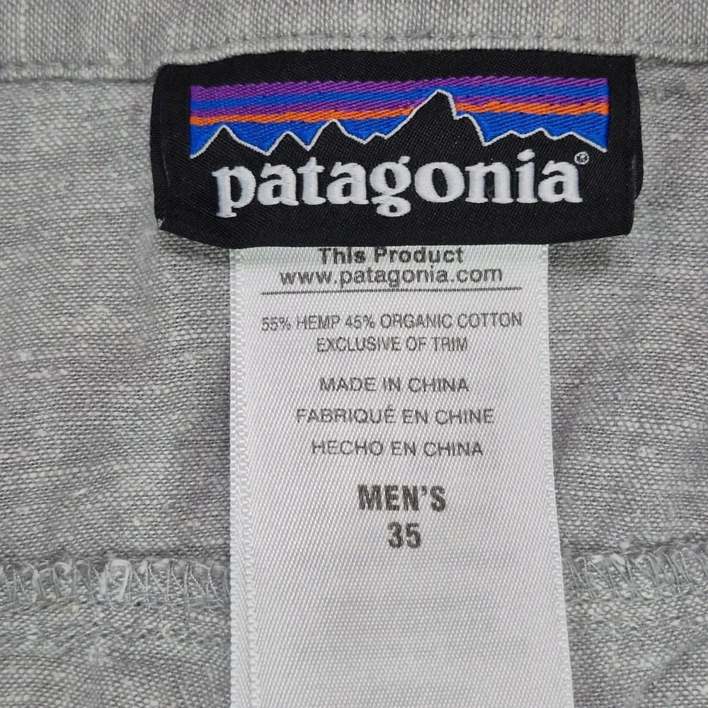 Patagonia Back Step Shorts Mens 35 Gray Hemp Organic Cotton Blend
