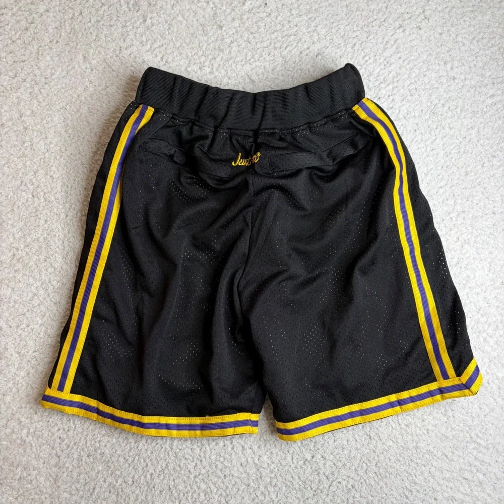 Just Don Mamba Basketball Shorts Mens Small Black Yellow Kobe Bryant 8 24 Mesh