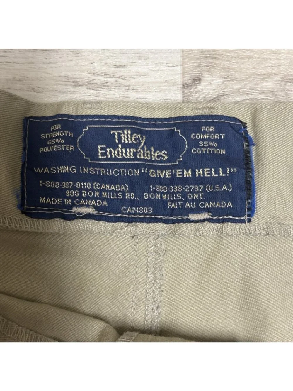 Vintage Tilley Endurables Shorts Mens 38 Beige Pleated Safari Made in Canada