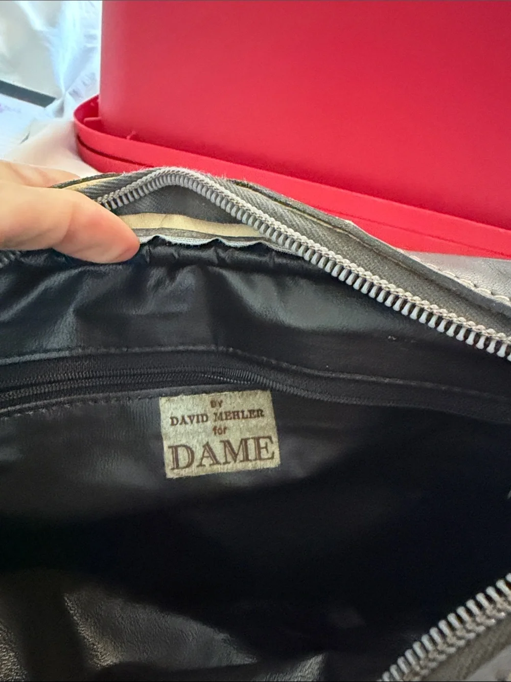 Vintage David Mehler for Dane Grey Snake skin and leather rossbody Bag