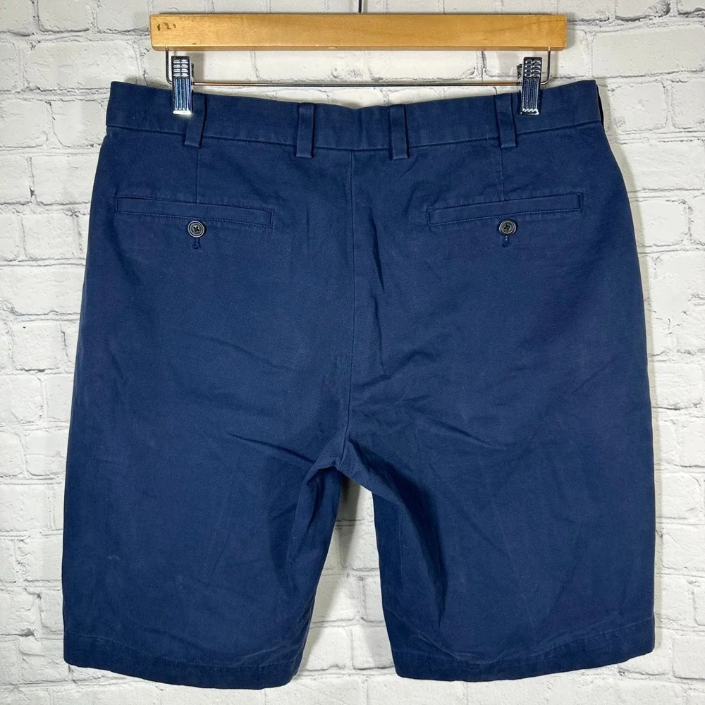 Brooks Brothers 346‎ Mens Navy Blue Chino Shorts 100% Cotton Size 34