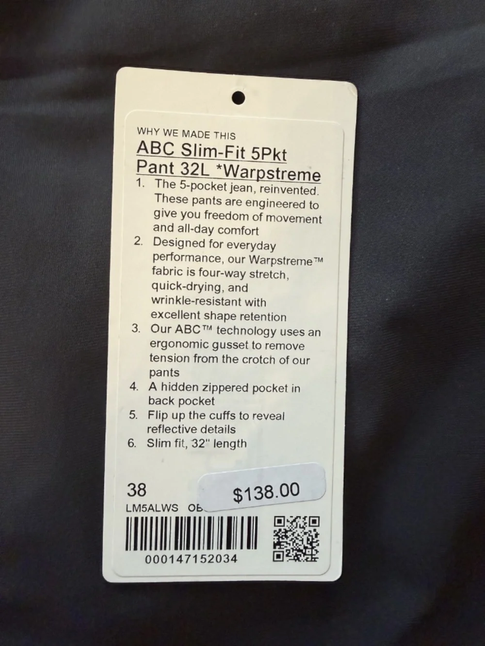 lululemon athletica size 38