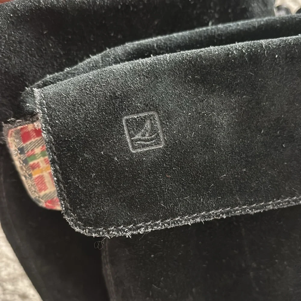 Sperry Top Sider Black Suede Knee-High mocassin Boots