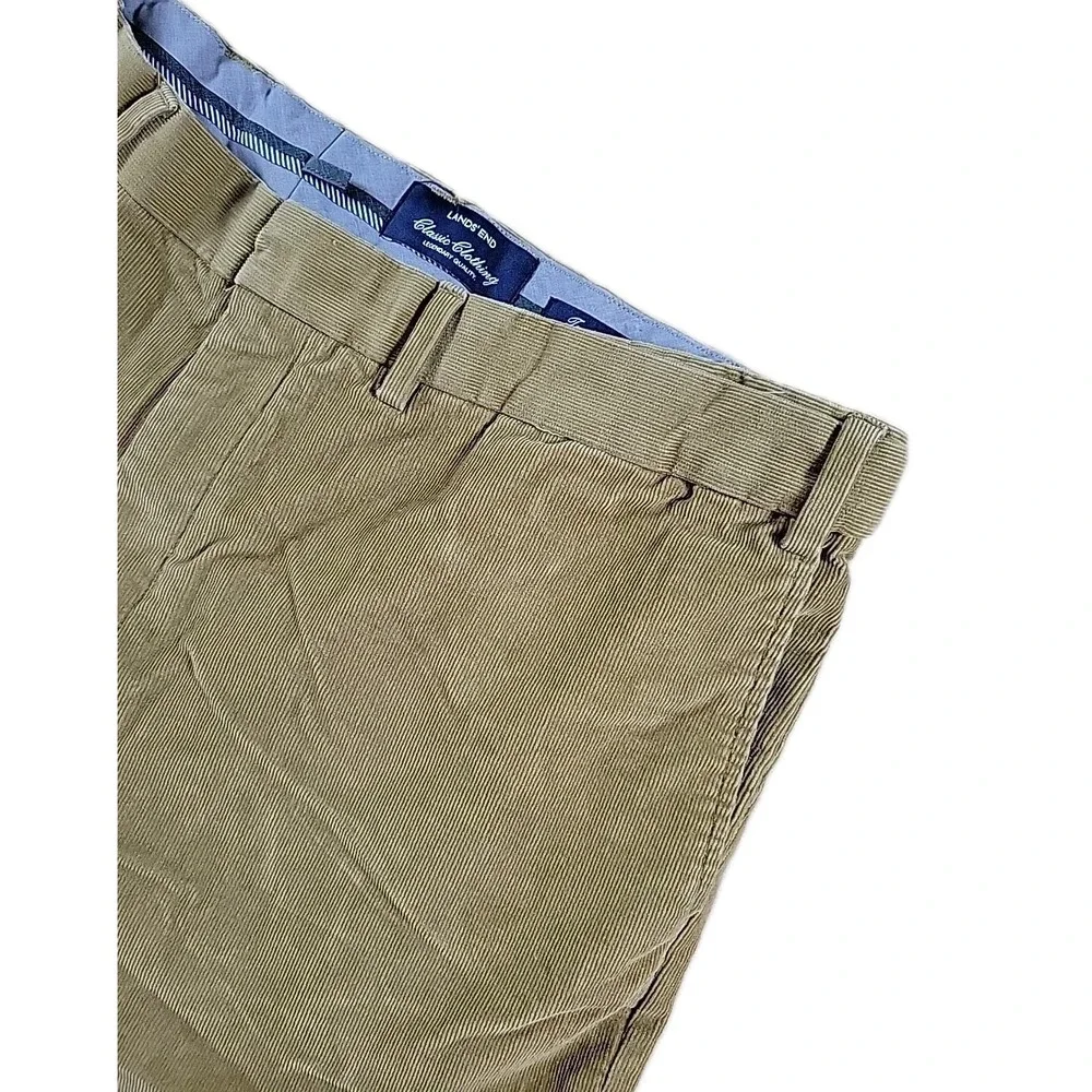 Lands End Mens Size 42 Pants Classic Corduroy Traditional Fit Brown Cotton BLEND