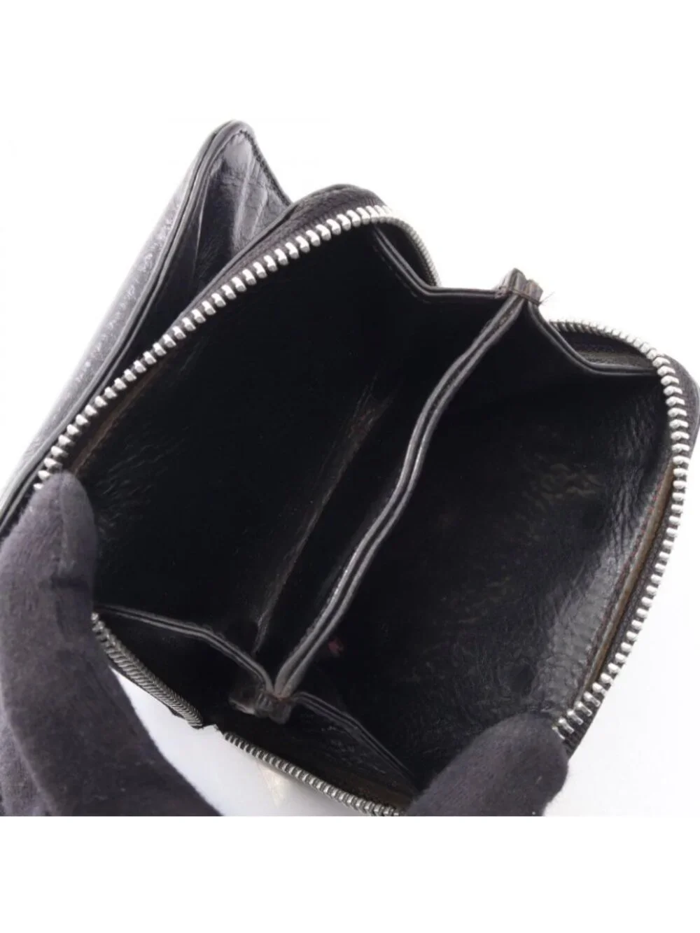 Chrome Hearts Bifold Wallet Square Zip Bill Leather