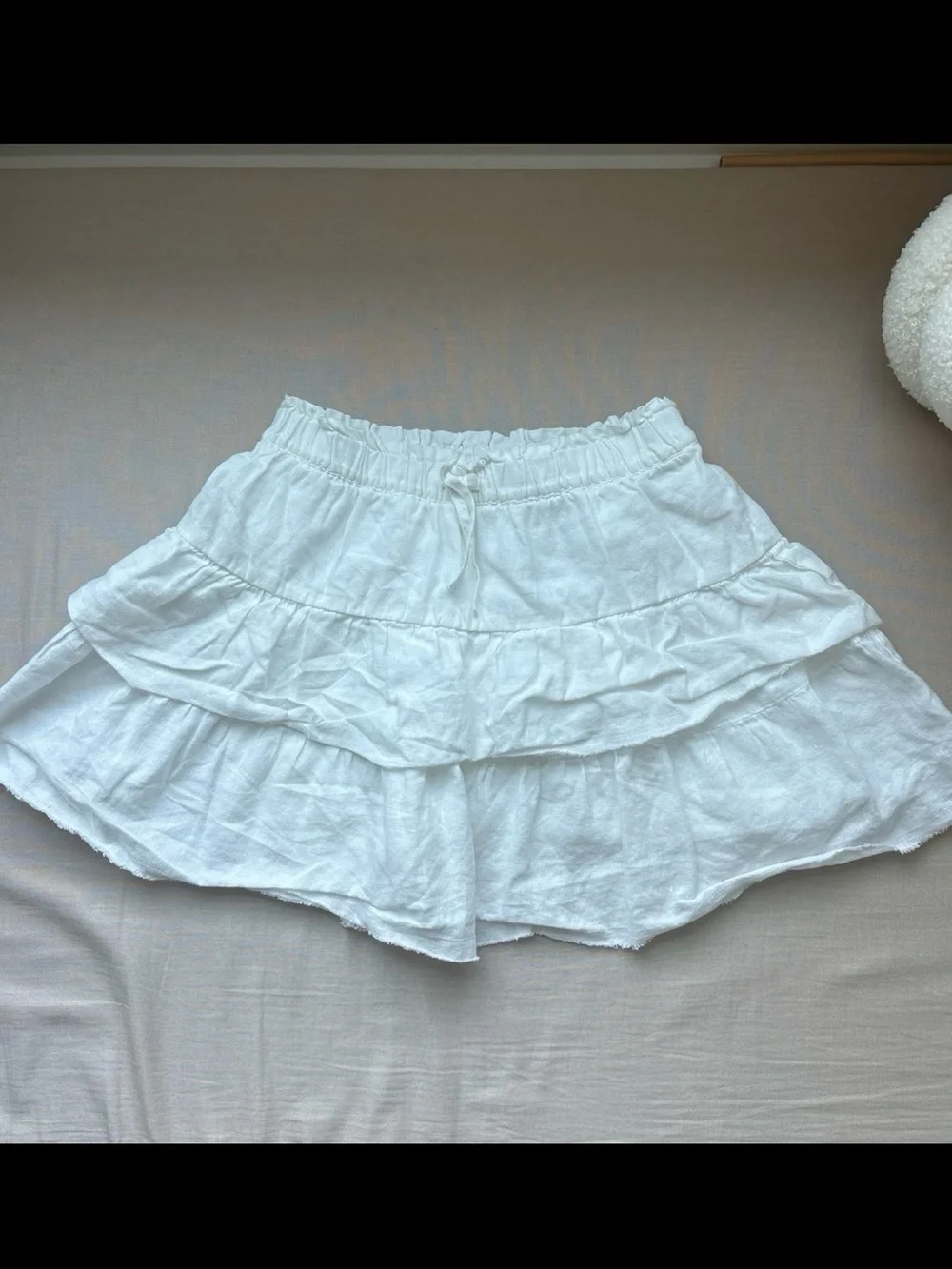 Zara Girls White Tiered Ruffle Skort