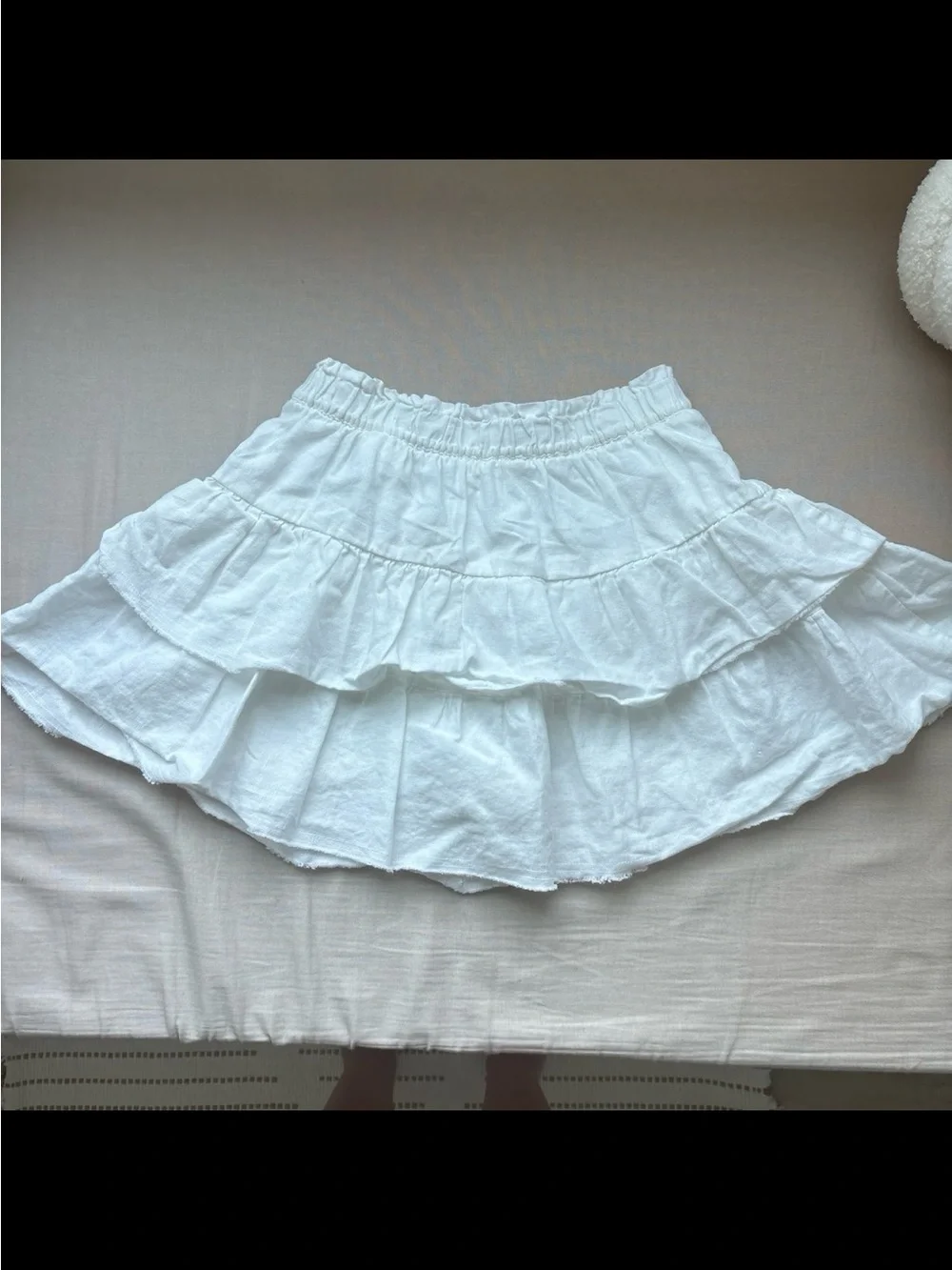 Zara Girls White Tiered Ruffle Skort