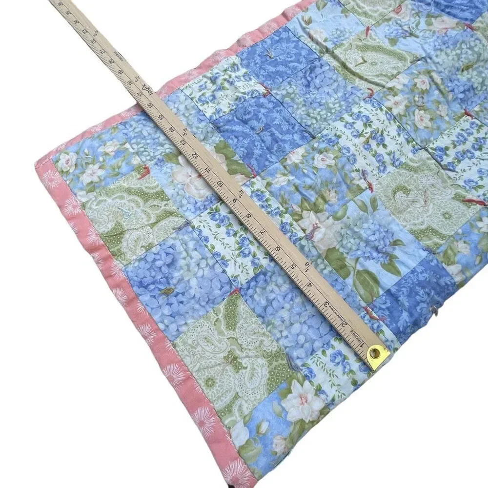 Handmade baby or lap blanket . Patchwork quilted