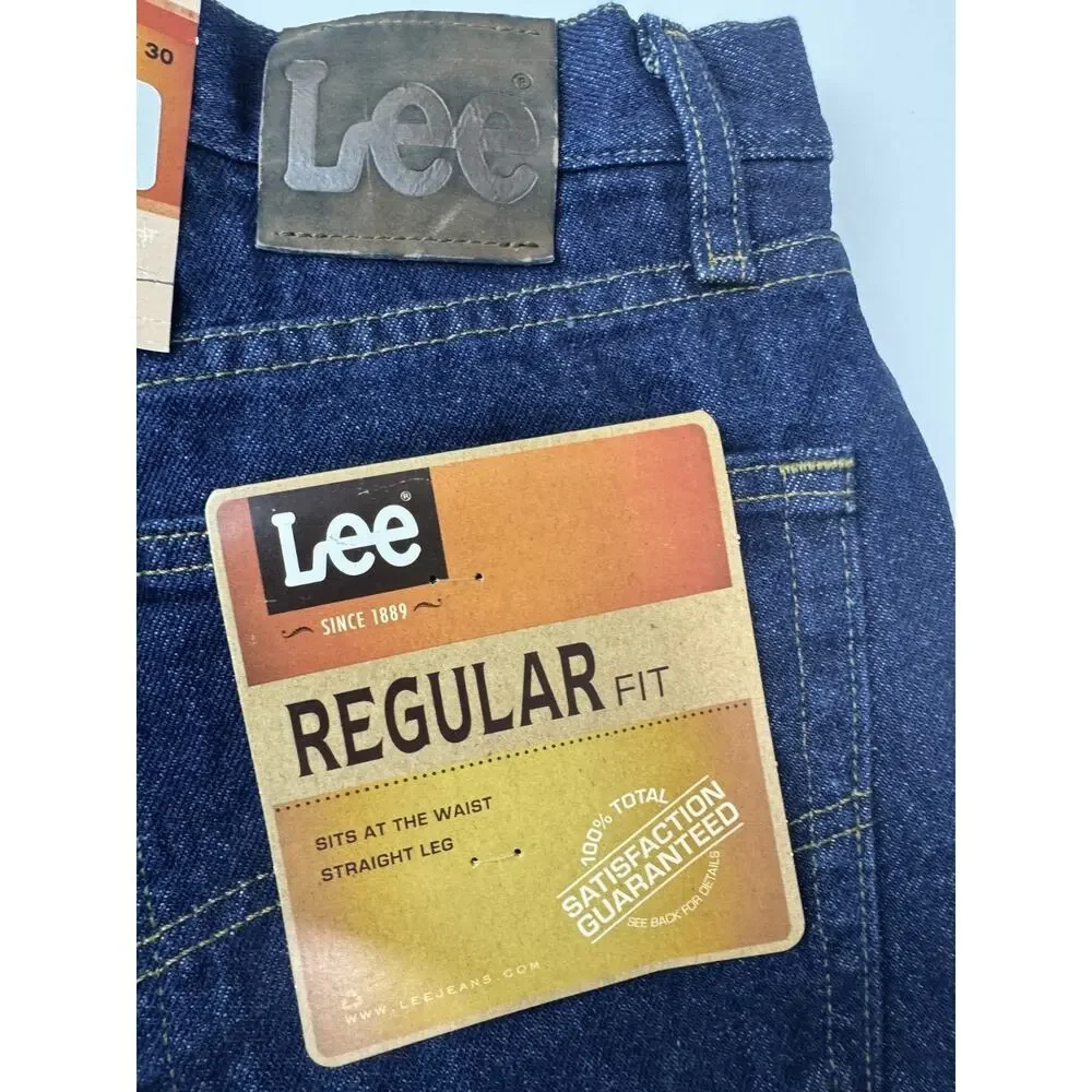2015 Lee Regular Fit Jeans Straight Leg Men's 33 * 30 Dark Wash Cotton Mexico