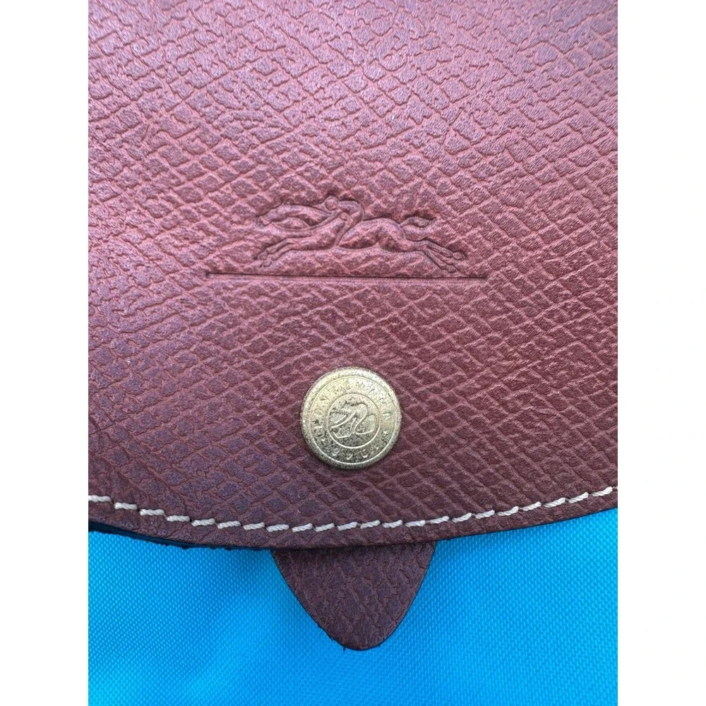 Longchamp Cobalt Le Pliage Original Nylon Leather Trim Foldable Backpack