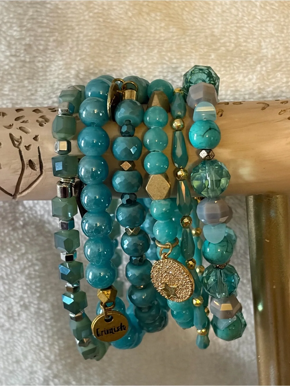 Turquoise Beaded Stretch Bracelet Set