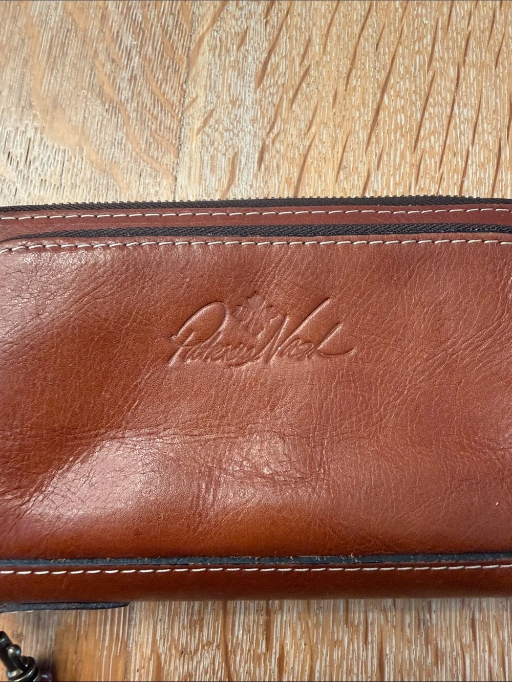 Patricia Nash Pebble-Style Brown Leather Wristlet Wallet - Men's Travel Zip Case