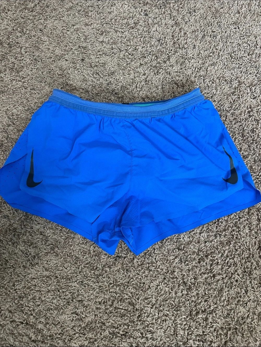 Nike Blue Aeroswift Running Shorts with Black Swoosh