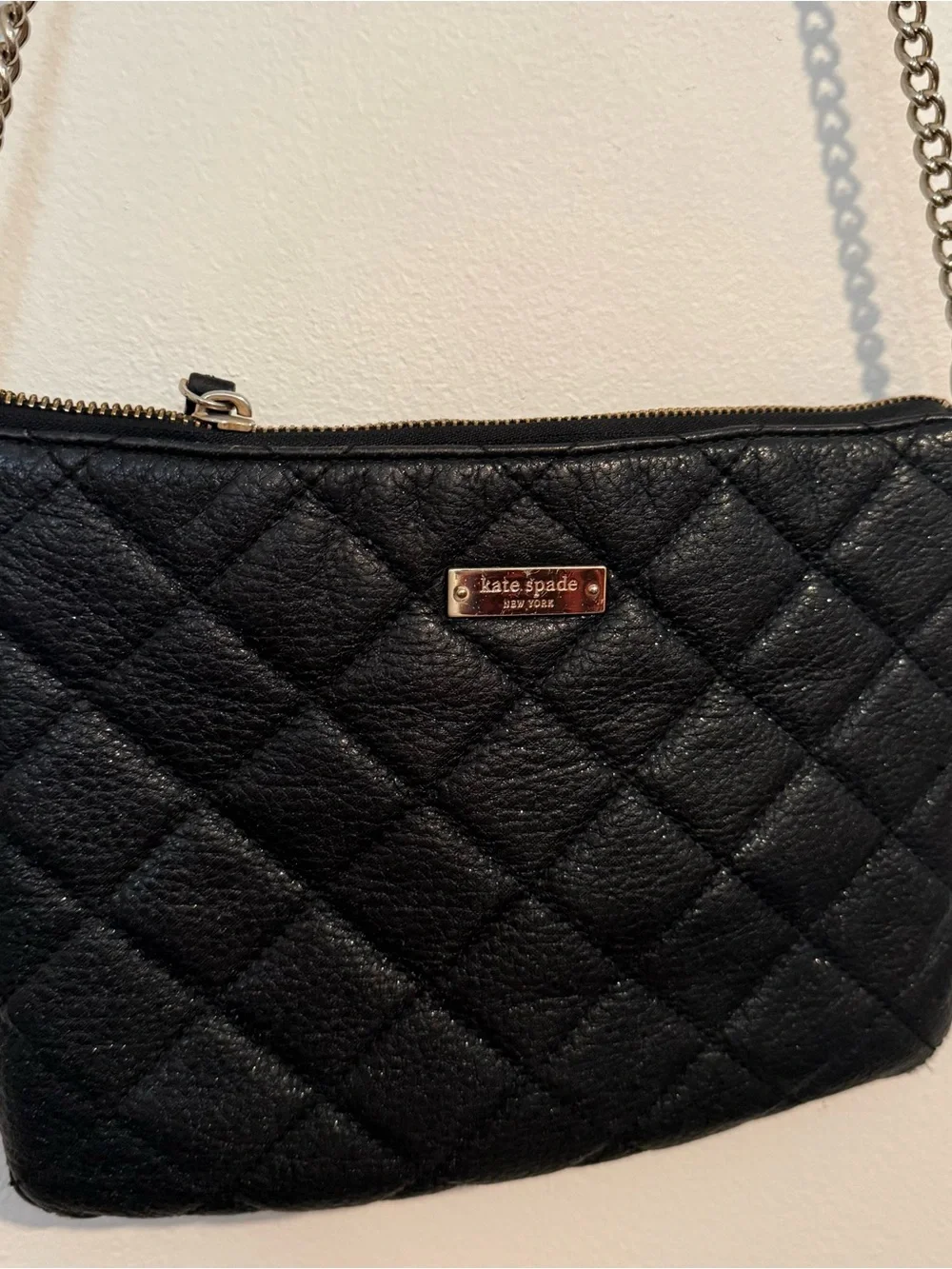 Kate Spade Quilted Chain Strap Women's Crossbody Bag - Black