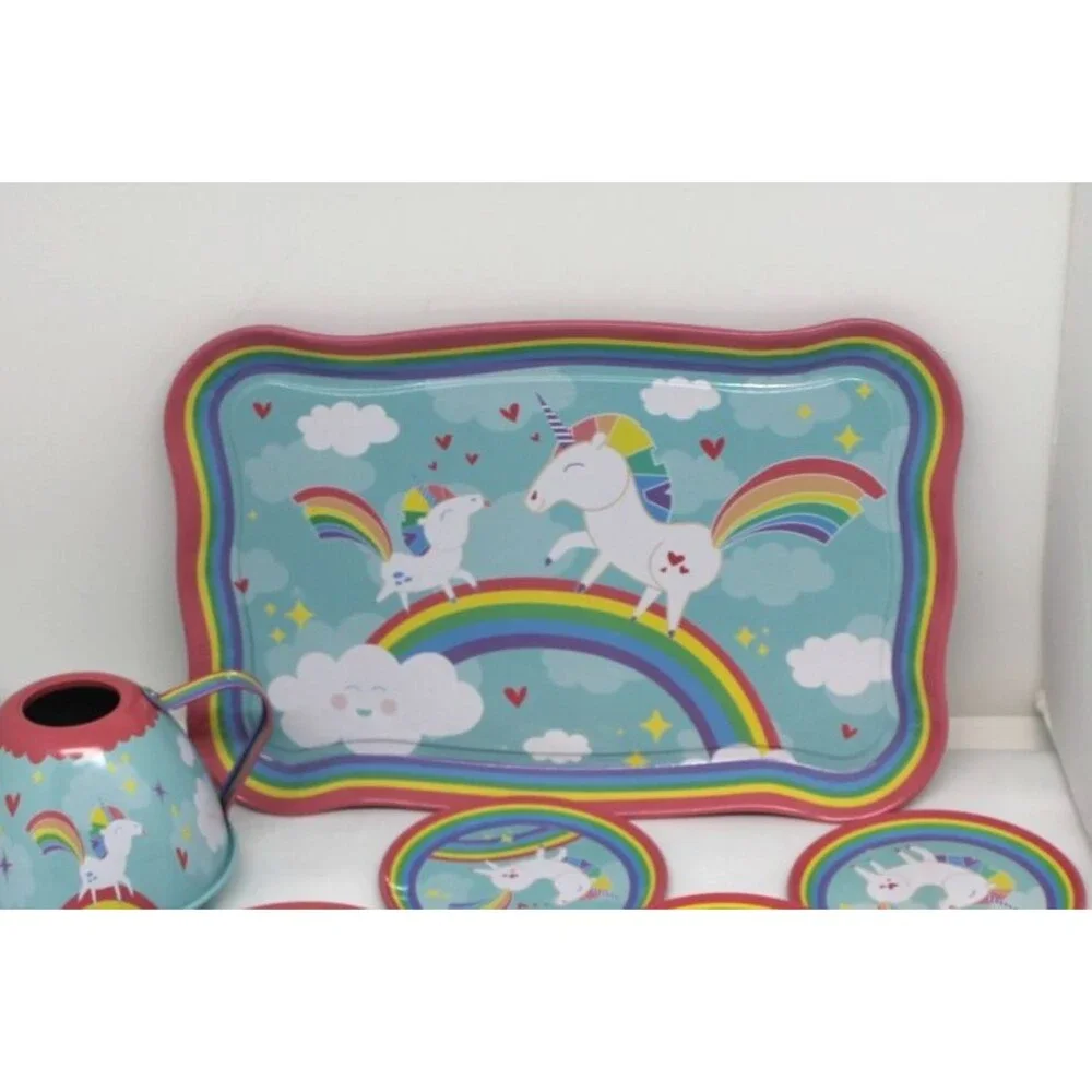 Schylling 14 Piece Unicorn Tin Set Children's Pretend Play Set 2017