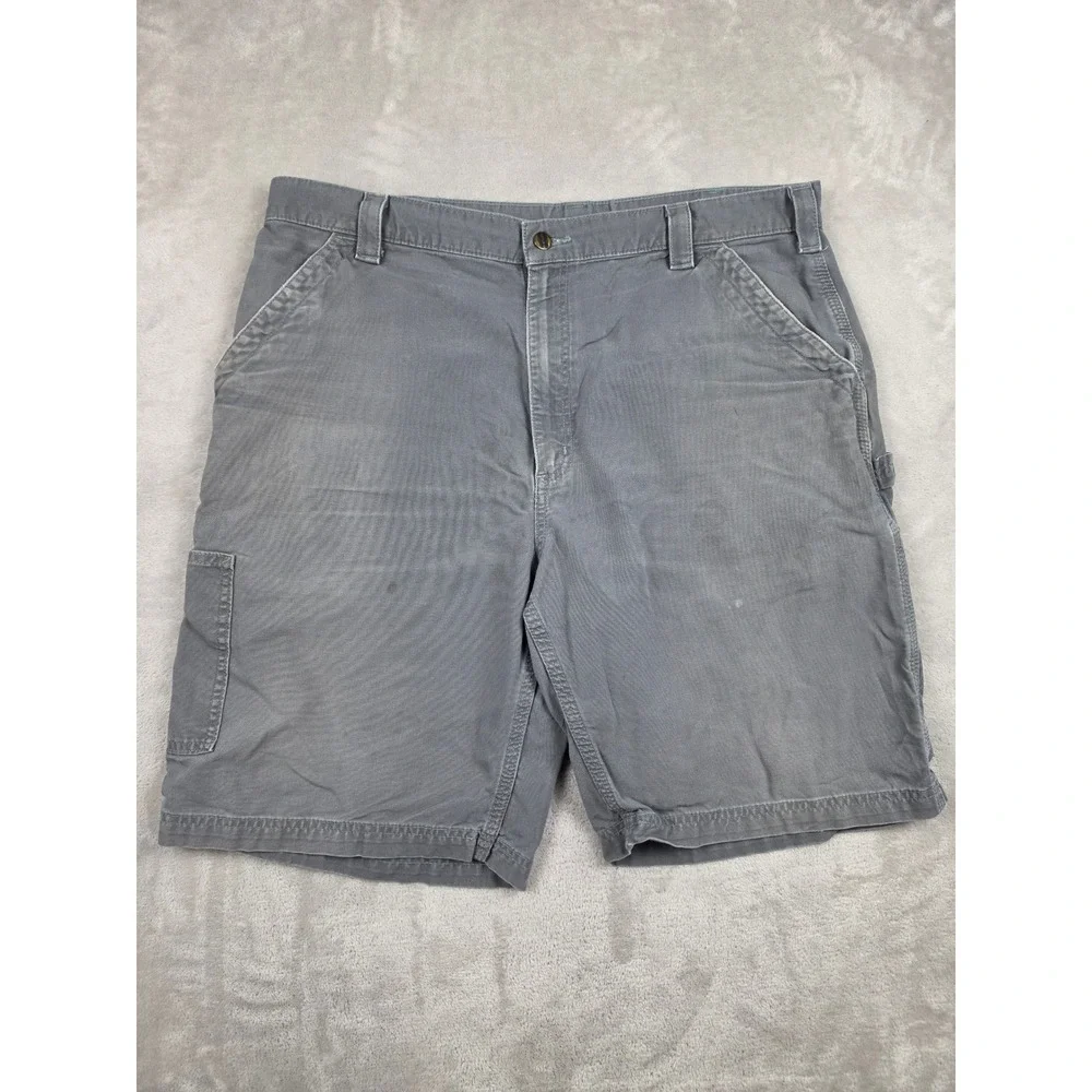 Carhartt Carpenter Shorts Men 40 Fit 39 Gray B147 Original Fit Workwear *Stained