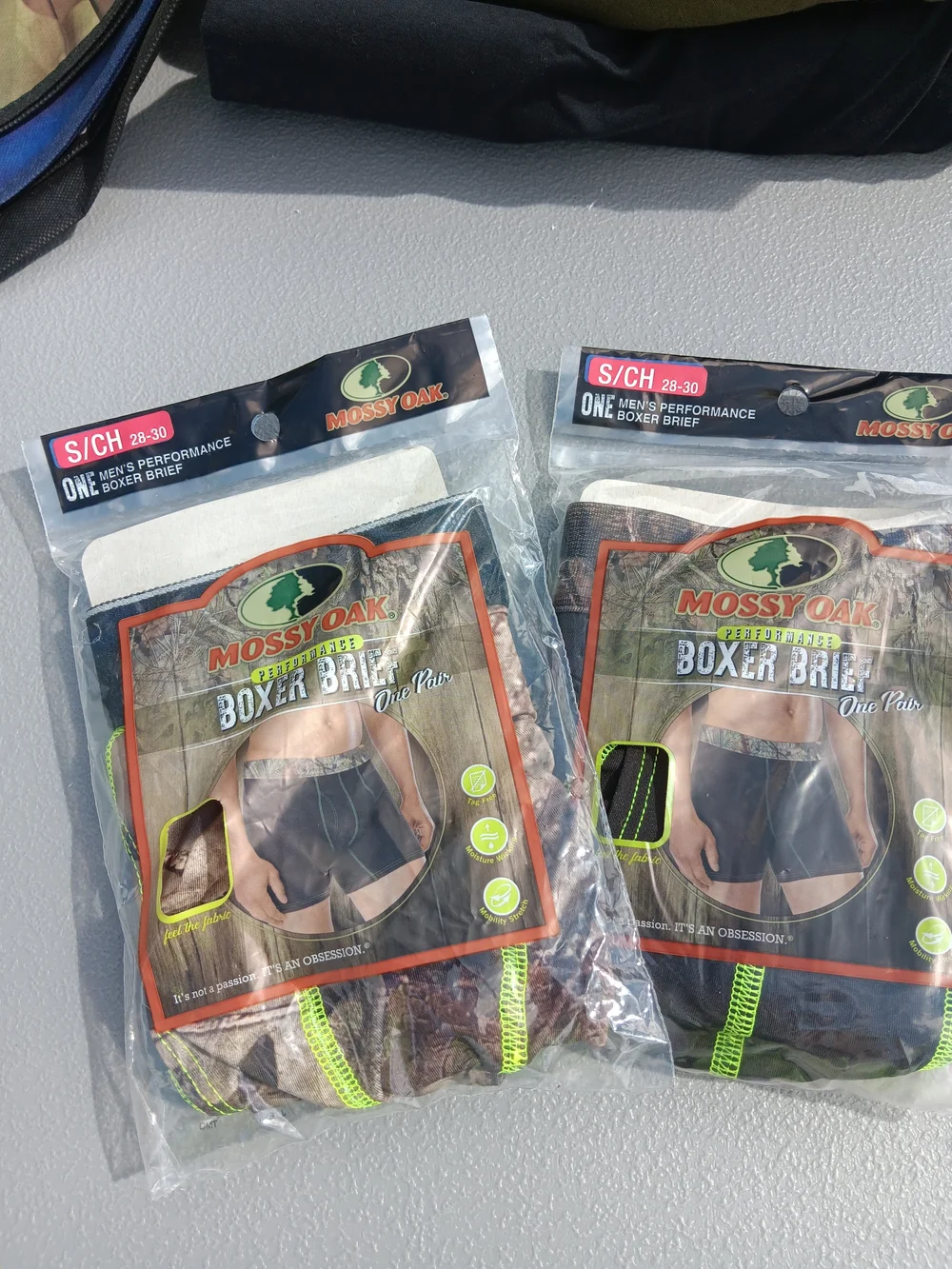 Mossy Oak Men's Performance Boxer Briefs - Black with Neon Green Set Of 2