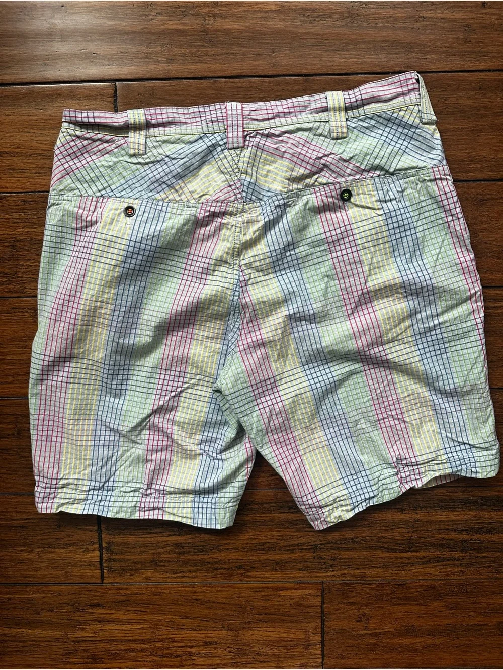 Robert Graham Blue Gray Plaid Chino Shorts - Men's Size 36 Preppy Colorful