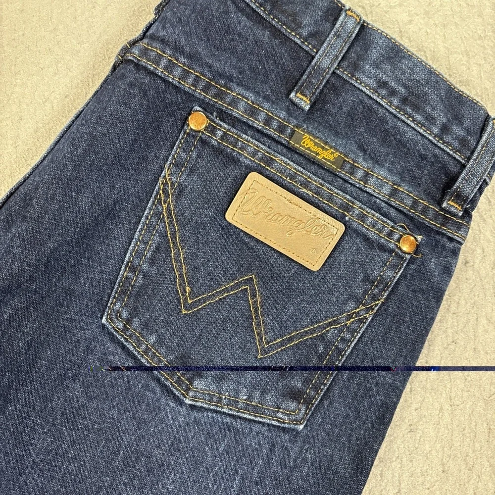 Wrangler 936DSD Men's Straight Slim Fit Dark Stone Denim Blue Jeans 35X34