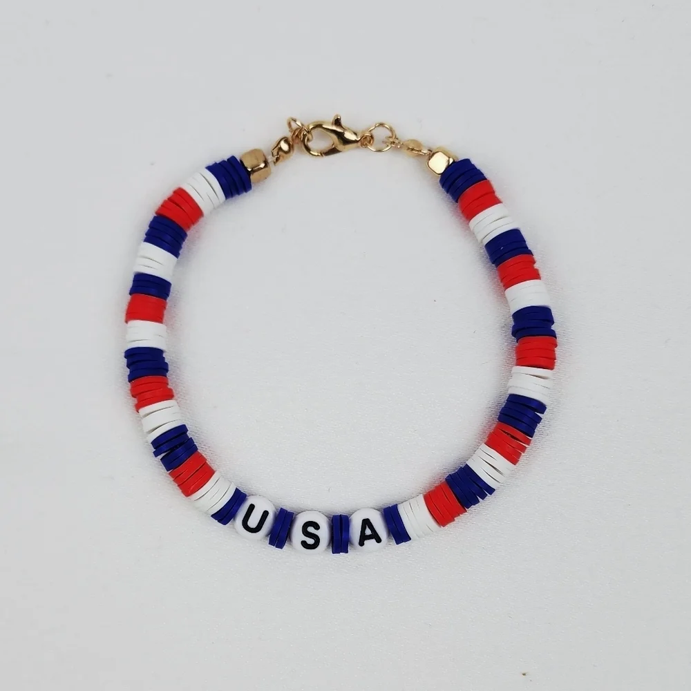 Handmade USA 4th Of July  Bracelet