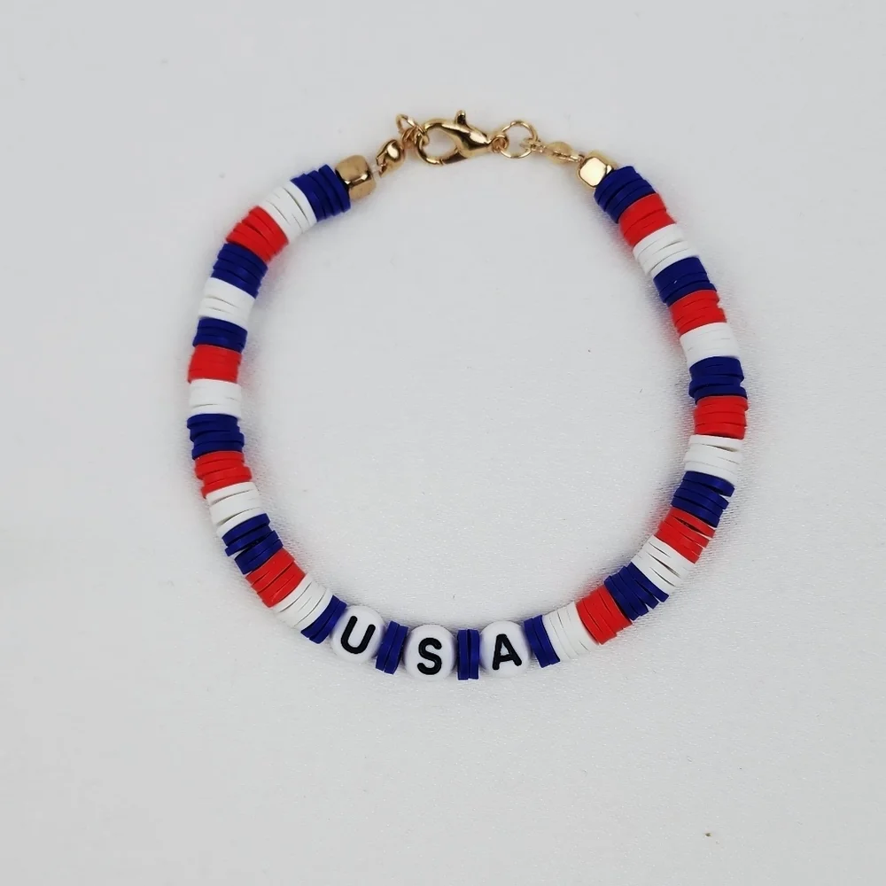 Handmade USA 4th Of July  Bracelet