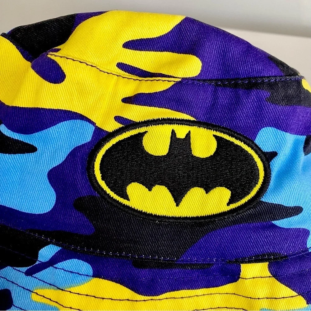 Batman Kids Camo Beach Hat - Blue, Yellow, Black