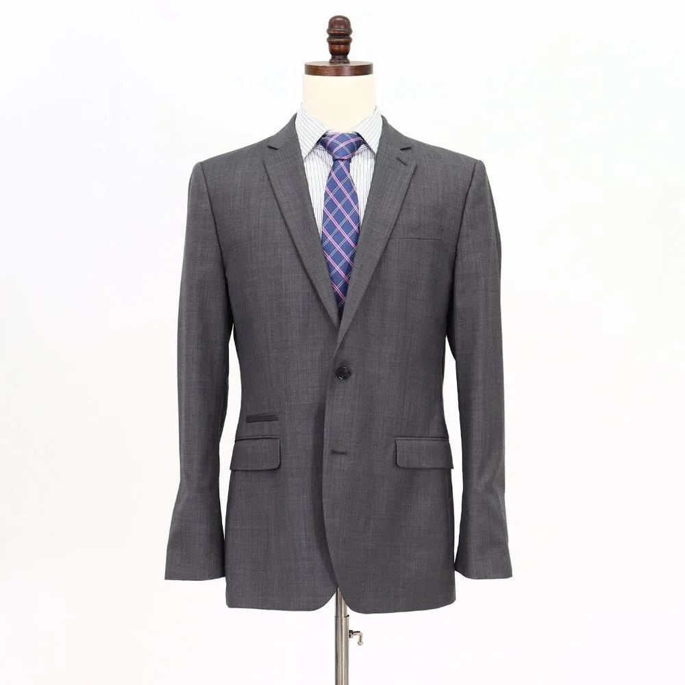 Express 42L Gray Solid 2-Button Sport Coat Blazer Jacket V113