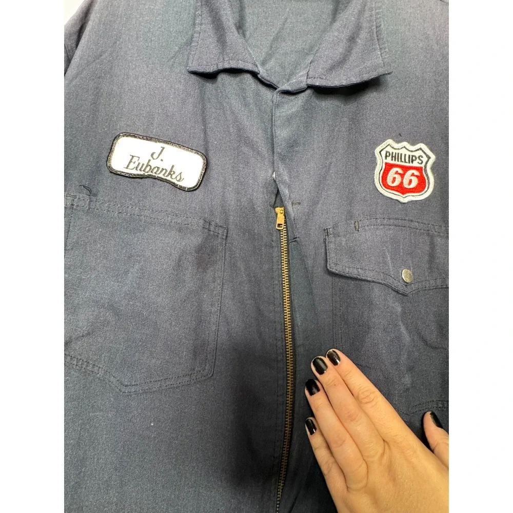 Workrite Vintage Mens Navy Phillips 66 Flame Resistant Coveralls Size 50-R XL