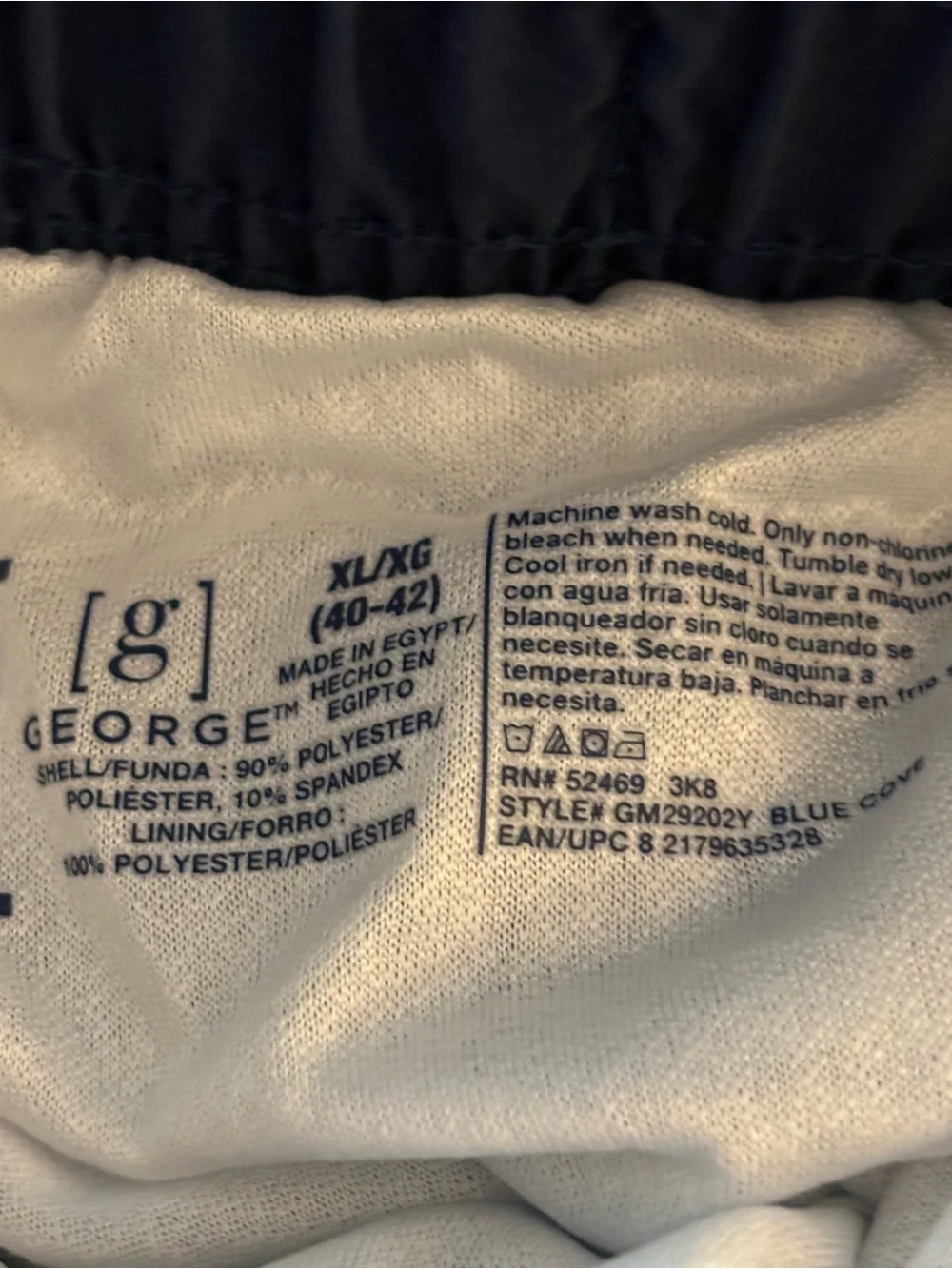 George Swim Trunks Board Shorts Men’s Size XL Drawstring Waist Blue