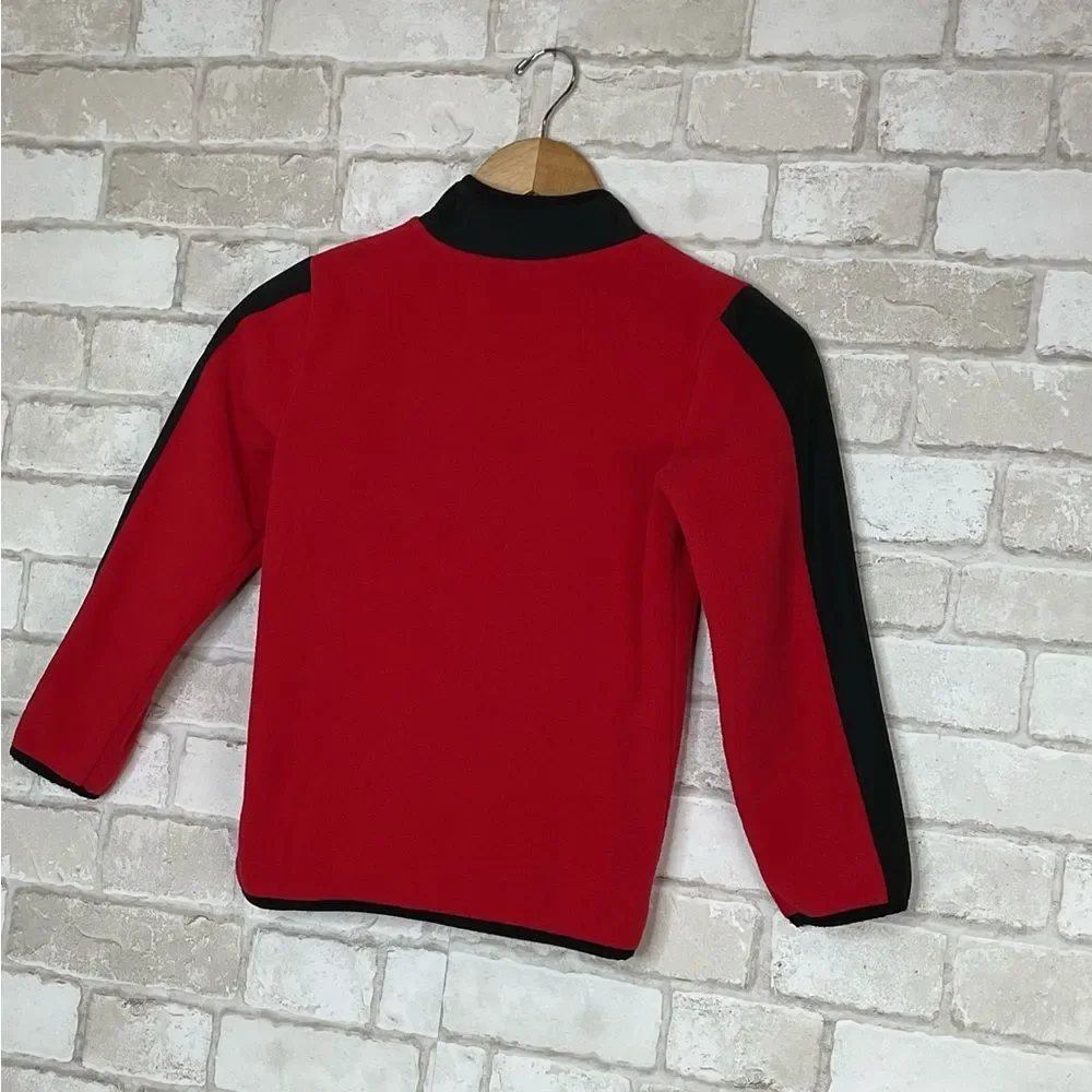 Nautica Kids Red & Black Quarter-Zip Sweater Size 7
