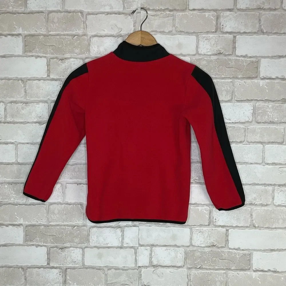 Nautica Kids Red & Black Quarter-Zip Sweater Size 7
