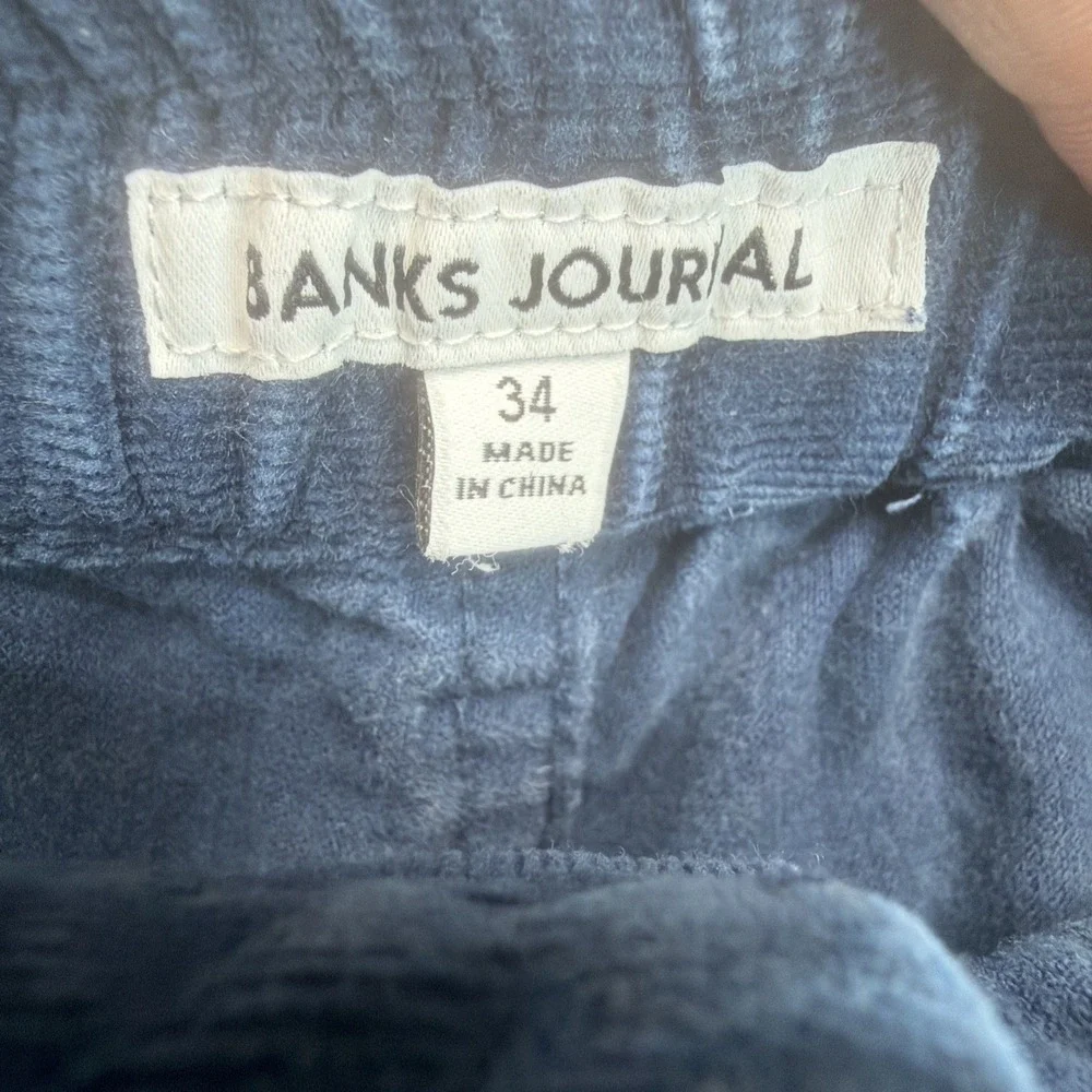 Banks Journal Corduroy Shorts Men's 34 Blue Stretch Casual Beach Skate Surf