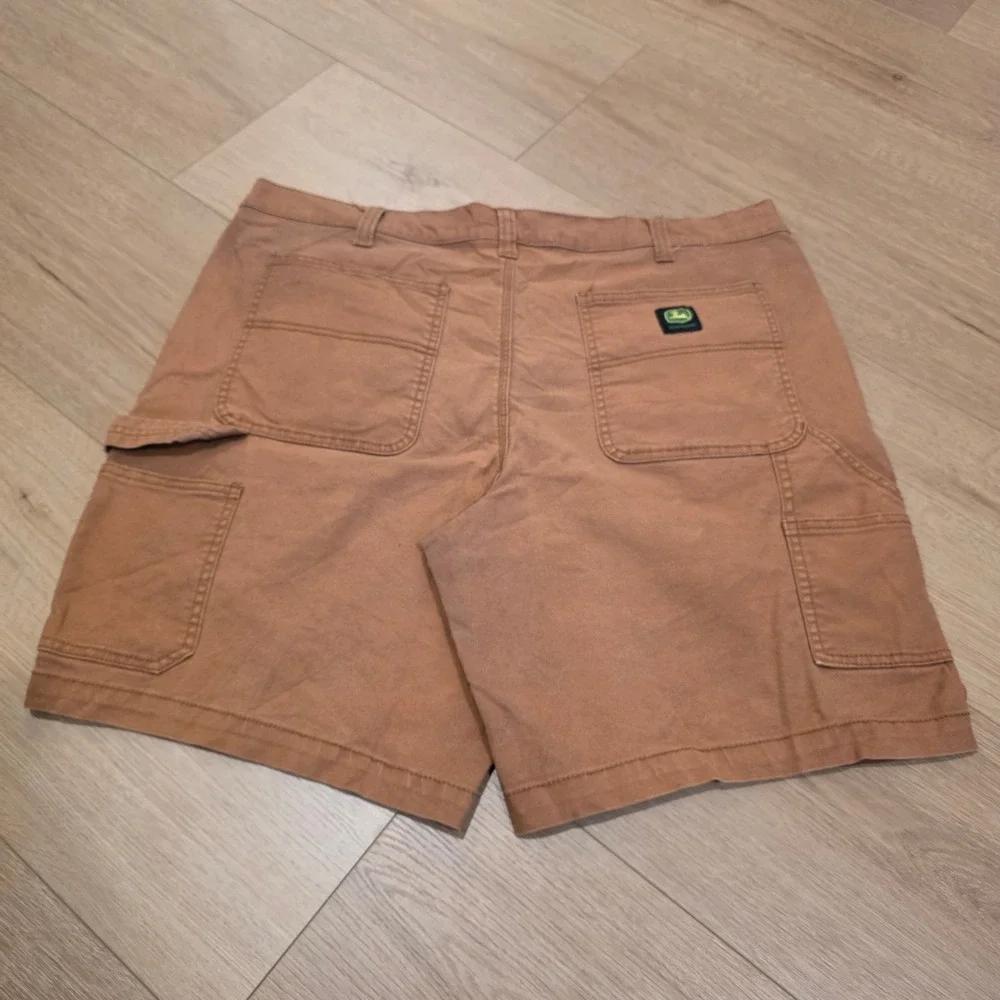 John Deere Mens Brown Relaxed Fit Carpenter Utility Shorts Size 40 Workwear