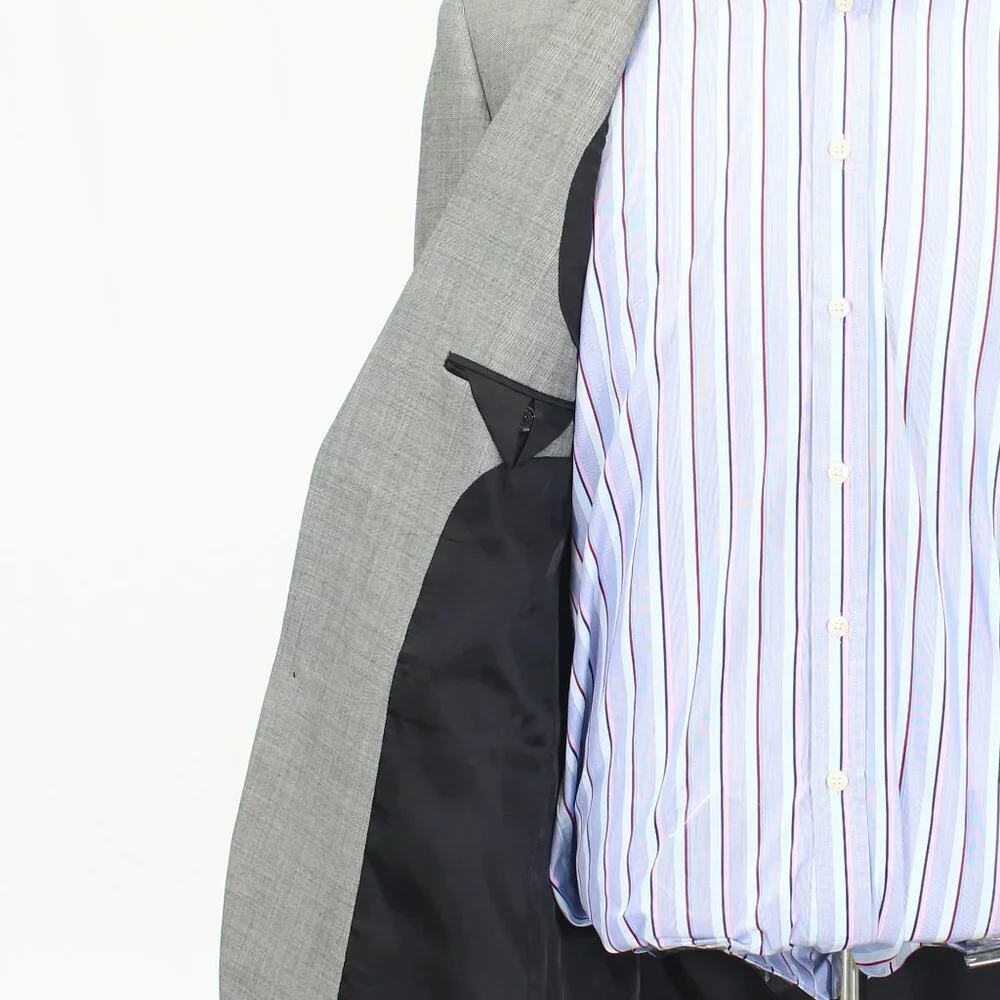 Indochino 38L Gray Solid 2-Button Sport Coat Blazer Jacket T576