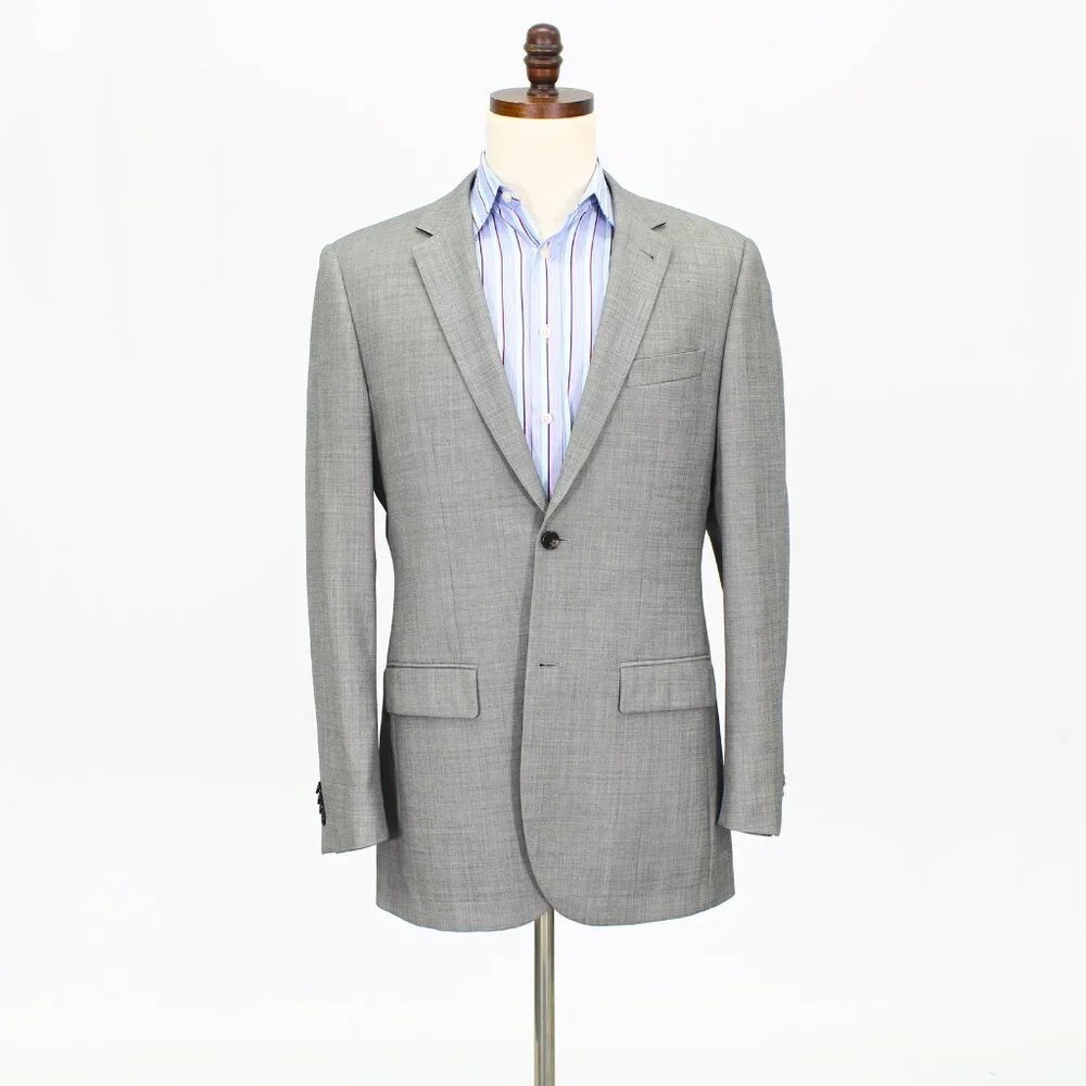 Indochino 38L Gray Solid 2-Button Sport Coat Blazer Jacket T576